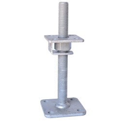 GeZu-Impex ® Adjustable post support, carport footplate, with a hook plate and locking nut size - M24, adjustable in height up to 150mm, bigger baseplate, Hot dip galvanized